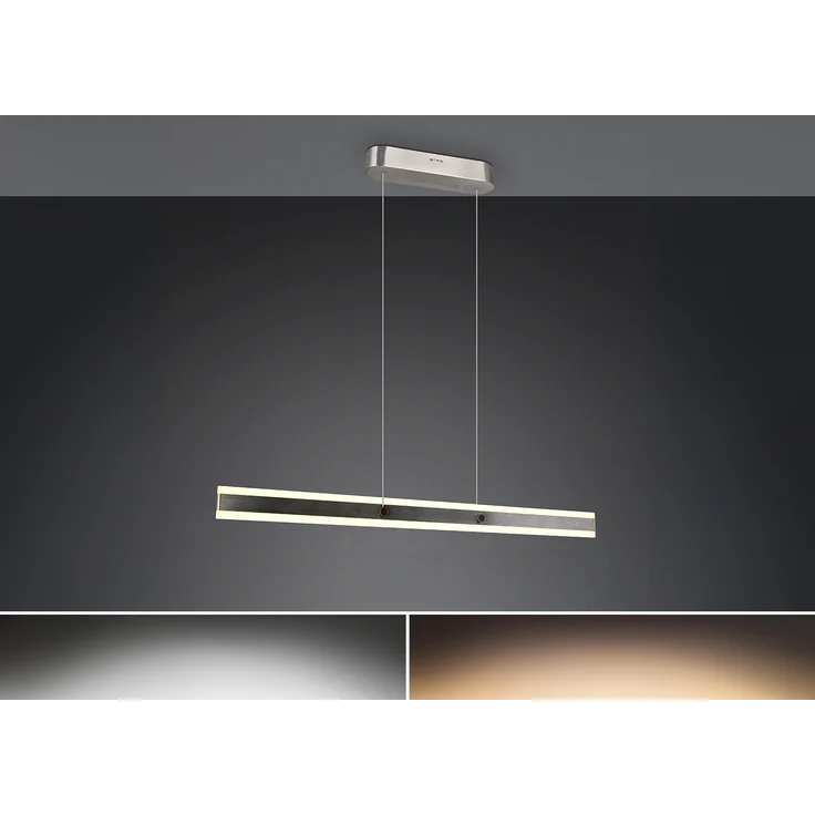 LED Pendelleuchte ARCOLA stufenlos höhenverstellbar Silber, Breite 115cm – Bild 3
