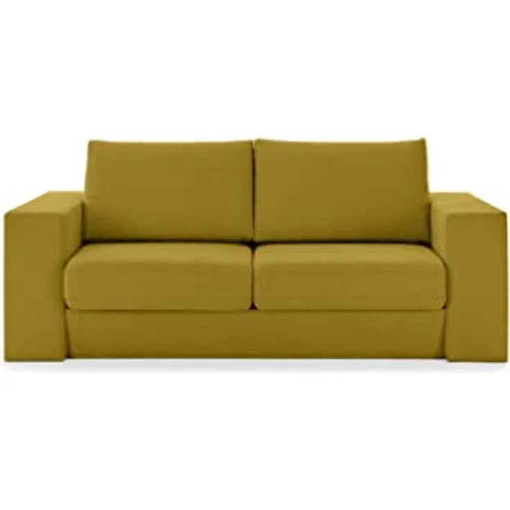 LOOKS by Wolfgang Joop Looks V-2 Designer Sofa mit Hockern und Regal, 2 Sitzer Couch, Funktionssofa, gelb, Sitzbreite 160 cm – Bild 2