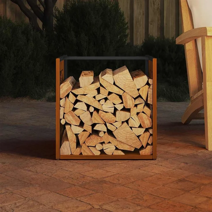 vidaXL Brennholzregal 40x40x40 cm Wetterfester Stahl 864254 – Bild 2
