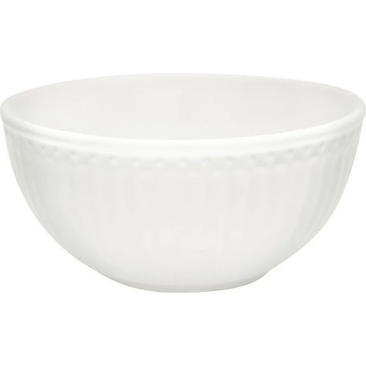Greengate Müslischale Alice Müslischale white 14 cm, Steinzeug, (Schüsseln & Schalen)