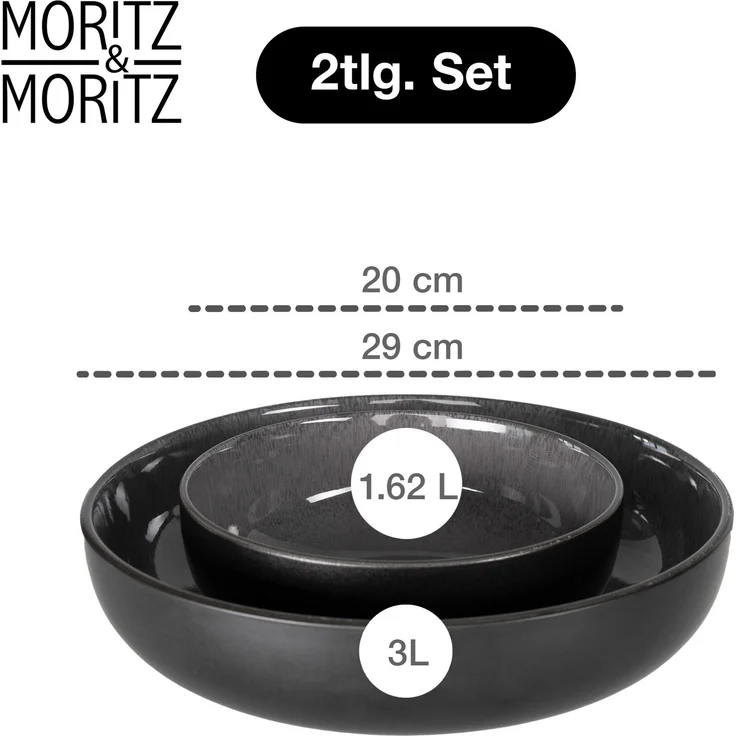 Moritz & Moritz VIDA Servierschale 2tlg. anthrazit – Bild 2