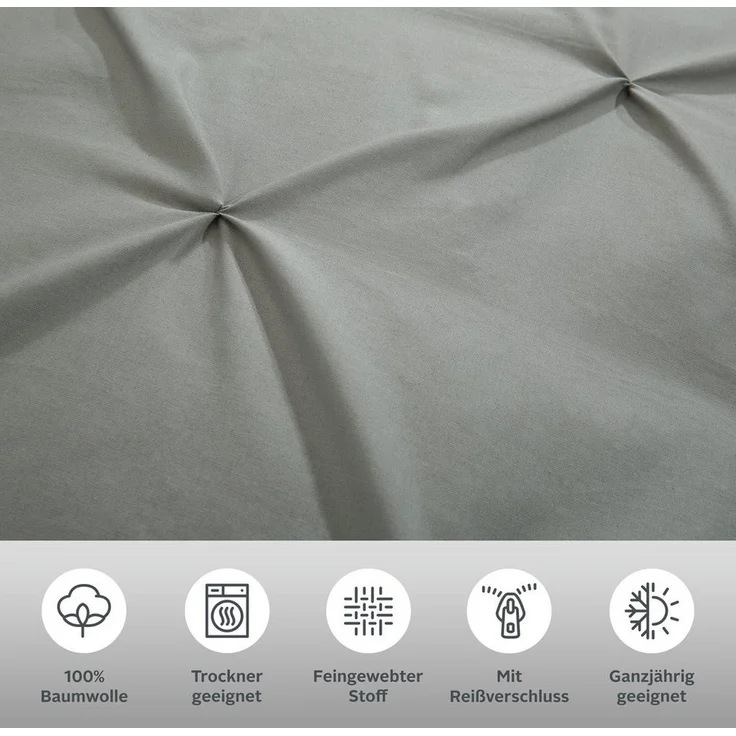 OTTO home Bettwäsche Elliant in Gr. 135x200 oder 155x220 cm, Renforcé, 2 teilig, Bettwäsche aus Baumwolle, elegante Bettwäsche mit Hochtief-Struktur – Bild 2