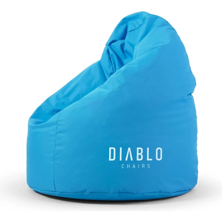 Diablo Kinder-Pouf, Craft Edition, ergonomischer Sitz, mit Granulatfüllung, strapazierfähiges Cordura, wasserdicht, leicht und kompakt, Spielmuster, Maße 80 x 110 x 80 cm, Blau – Bild 1