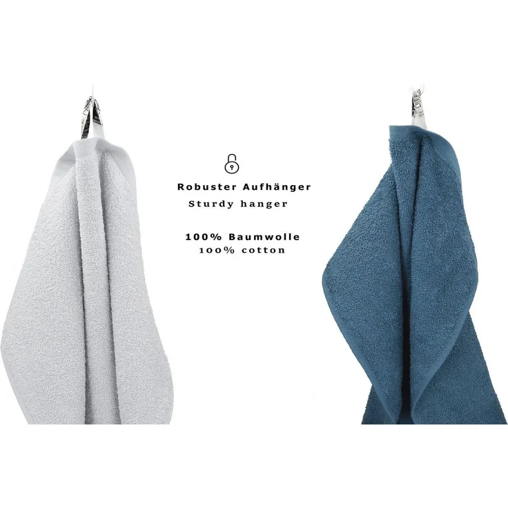 Betz Saunatuch 2 Stück Saunatücher XXL Berlin 70 x 200 cm Silbergrau - Taubenblau, 100% Baumwolle (Set, 2-St) – Bild 2