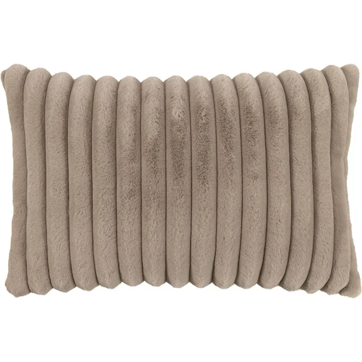 Kissenbezug flauschig weich Felloptik Cord Webpelz 40x60 cm Raya taupe sand