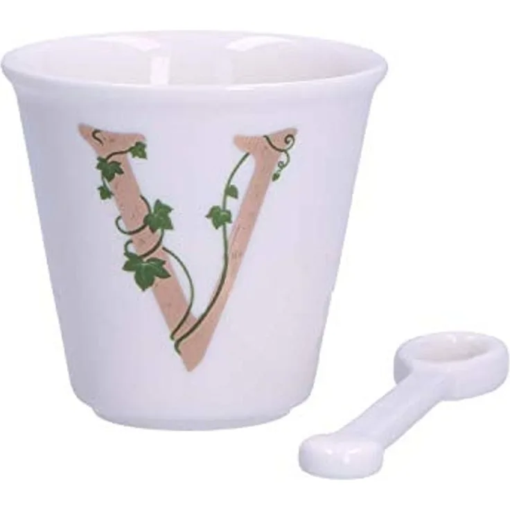 La Porcellana Bianca La Porcellana Bianca Tasse mit Löffel 75 ml V-Muster P00450015V