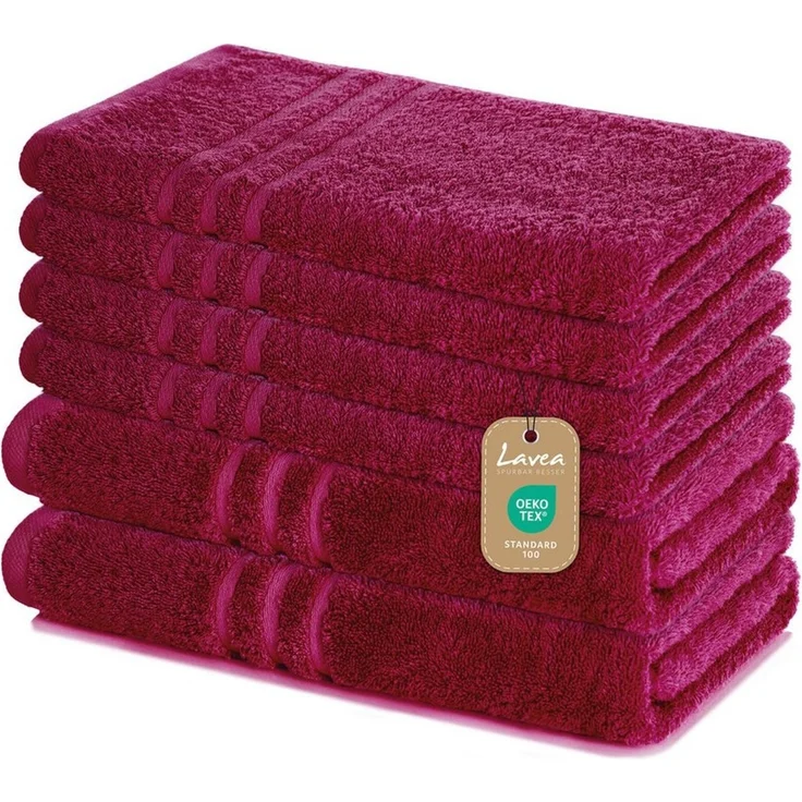 Lavea Handtuch Set Elena, Duschtücher, Handtücher, Gästetücher, Waschhandschuhe, 100% Baumwolle (Set, 6-St), Frottierserie, weich & saugstark, pflegeleicht, 500 g/m² Frottier – Bild 1