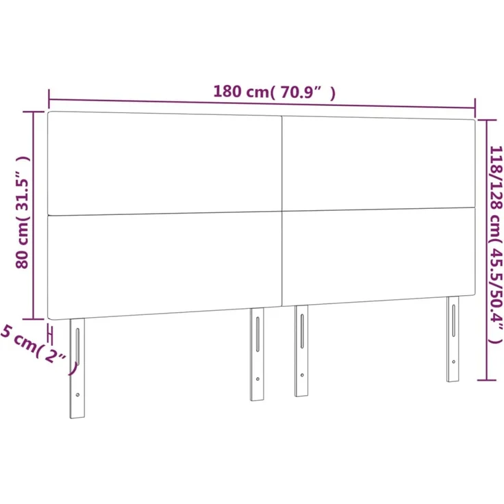 vidaXL Kopfteile 4 Stk. Dunkelgrau 90x5x78/88 cm Stoff 3116067 – Bild 8
