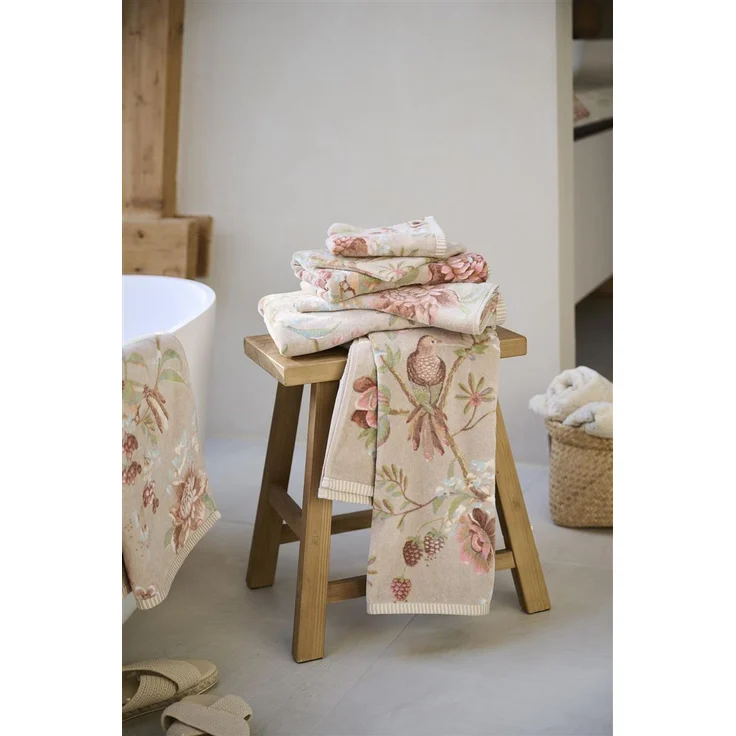 PIP Studio Handtuch Secret Garden Khaki 55x100 cm Blumenranke Blüten – Bild 2