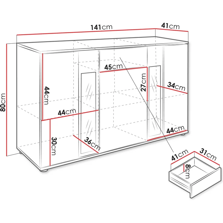 Kommode Salsa, ohne Beleuchtung, Farbe: Nuss Okapi – Bild 3