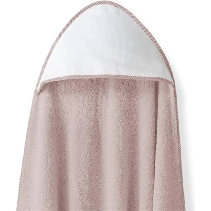 Baby BadePoncho 1x1 m Bademantel Kapuzenbademantel PUNTO DE CRUZ LISO rosa & Lätzchen für Neugeborene 100% Baumwolle – Bild 2