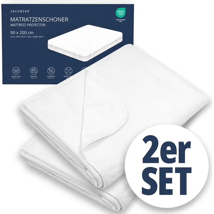 Matratzenschoner Jacobson, wasserdicht - Inkontinenzunterlage - 90°C Wäsche - Matratzenauflage