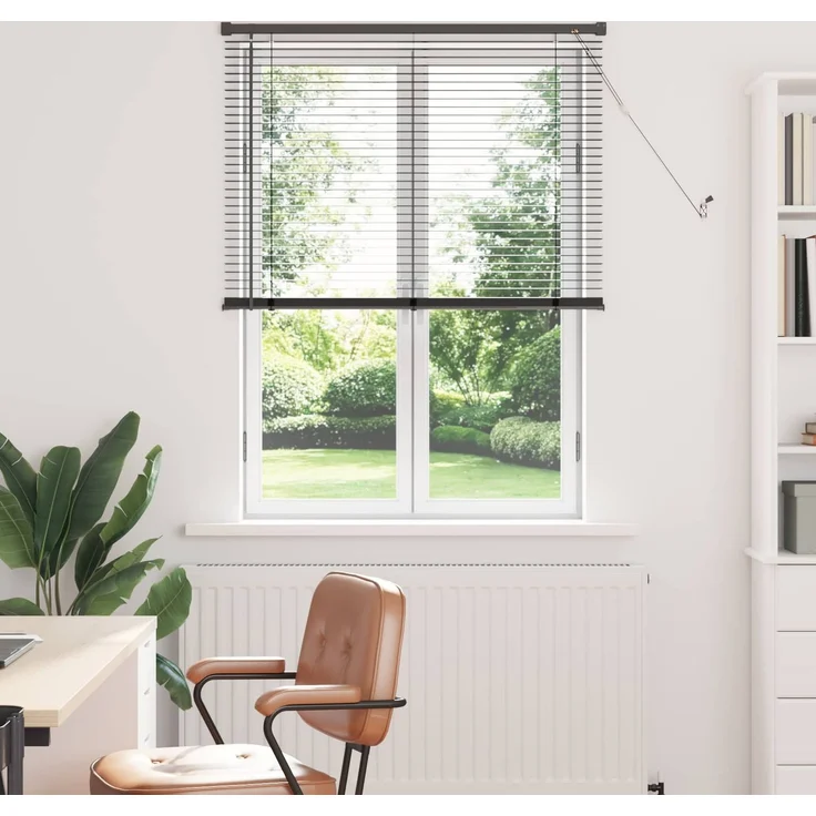 vidaXL Venezianische Jalousie Silber Grau 150 x 100 cm 25 mm PVC 42003686 – Bild 1