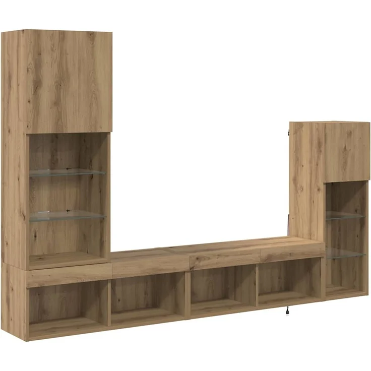 vidaXL TV-Wandgeräte 4 stk. Artisan-Eiche Holzwerkstoff 3402945 – Bild 2