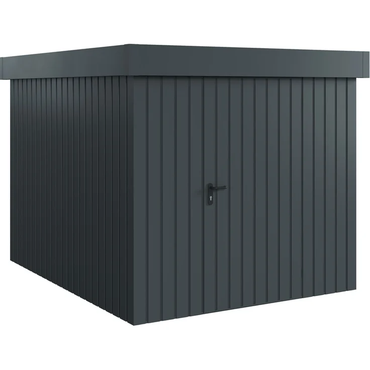Hörmann Ecostar Metall-Gerätehaus "Euroline Trend" mit Flachdach EFD 6, anthrazitgrau, 214 x 262 cm,1-flüglige Tür – Bild 1