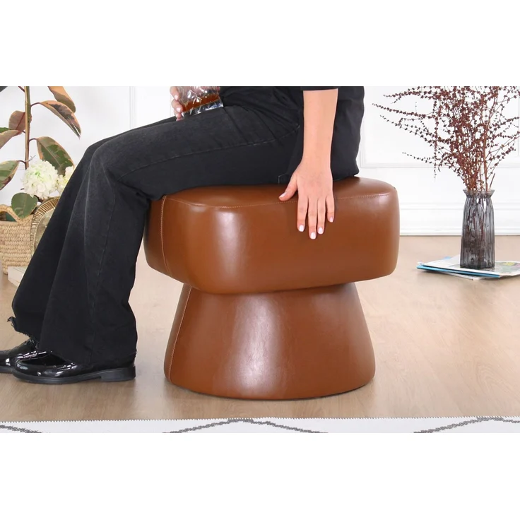 Hanah Home 'Loosca - Tan' Pouffe, Bräunen, 45 x 42 x 45 cm – Bild 3