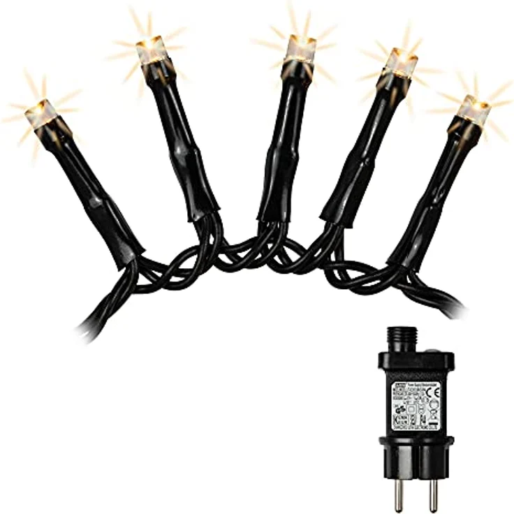 hellum LED Lichterkette außen Cluster, 23,98m 1200 LED Cluster Lichterkette warmweiß mit Timer, Strombetrieben indoor & outdoor, Weihnachtsbaumbeleuchtung mit Kabel – Bild 8
