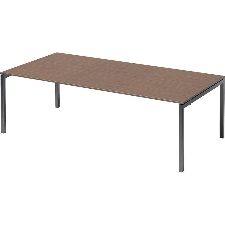 BISLEY Cito Chefarbeitsplatz/Konferenztisch, 740 mm höhenfixes U-Gestell, Metall, Wn334 Dekor Nußbaum, Gestell Anthrazitgrau, 120 x 240 x 85 cm