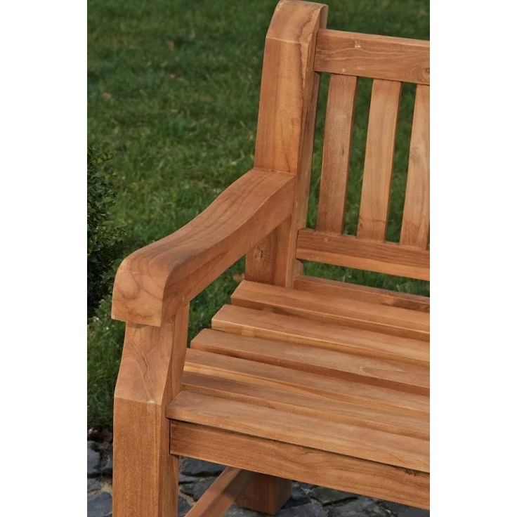 CLP Teakbank Jackson V2 Gartenbank mit Rückenlehne wetterfest stabil massiv,teak 150 cm – Bild 4