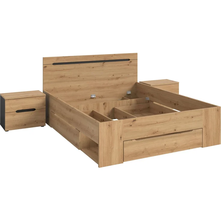 Schlafzimmer-Set B/H/T: 244x87x205 cm in Basalt grau Nachbildung und Artisan Nachbildung