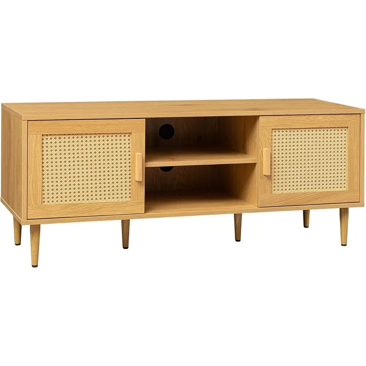 riess-ambiente Lowboard VIENNA 120cm natur-Wiener Geflecht, Rattan, Holz-Optik, Stauraum, Boho (Einzelartikel, 1 St), TV-Board mit Kabelöffnung - ideal f. Ess-, Arbeits-, Wohnzimmer & Flur