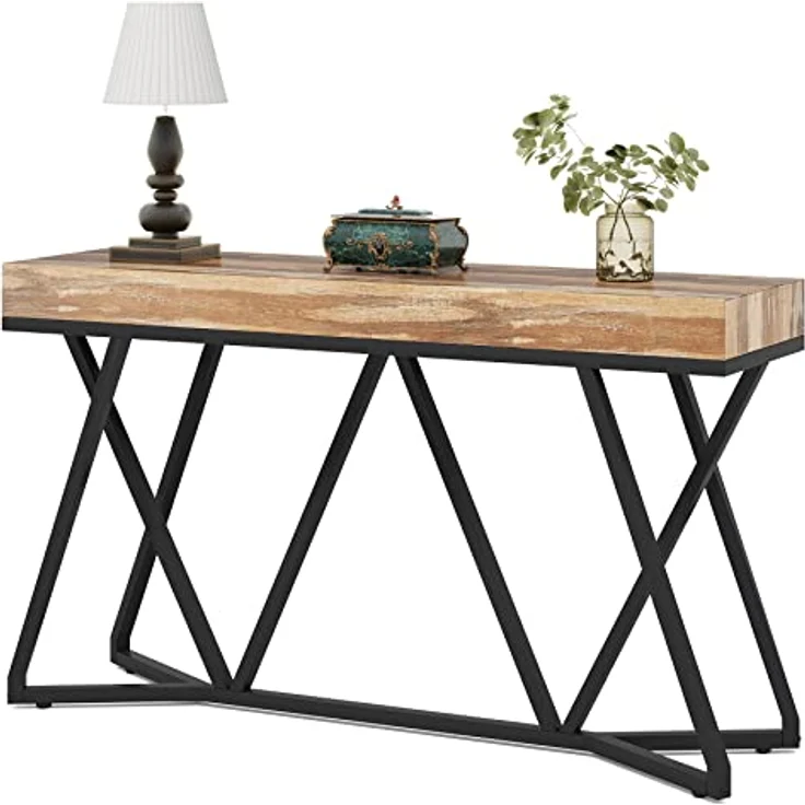 LITTLE TREE Sofa Console Table with Unique Metal Base, Entryway Table Behind Couch Table – Bild 2