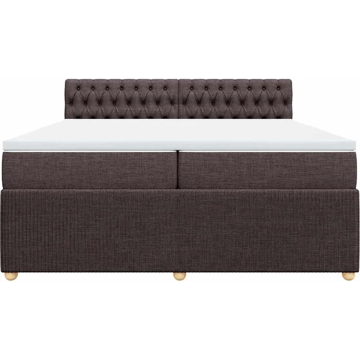 vidaXL Boxspringbett mit Matratze Dunkelbraun 200x200 cm Stoff 3289873 – Bild 6