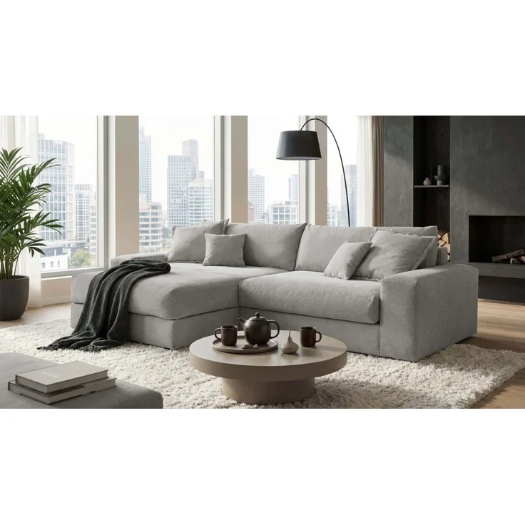 Ecksofa Kamil von Ed Exciting Design im Fjord Cordbezug mit optionalem Hocker – Bild 1