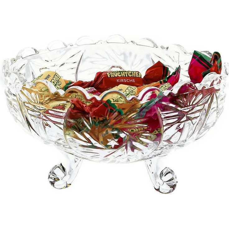 6 Tlg. Set Servierschale aus Glas Oval Glasschalen mit Muster für Snacks, Bowl, Dips – Bild 4