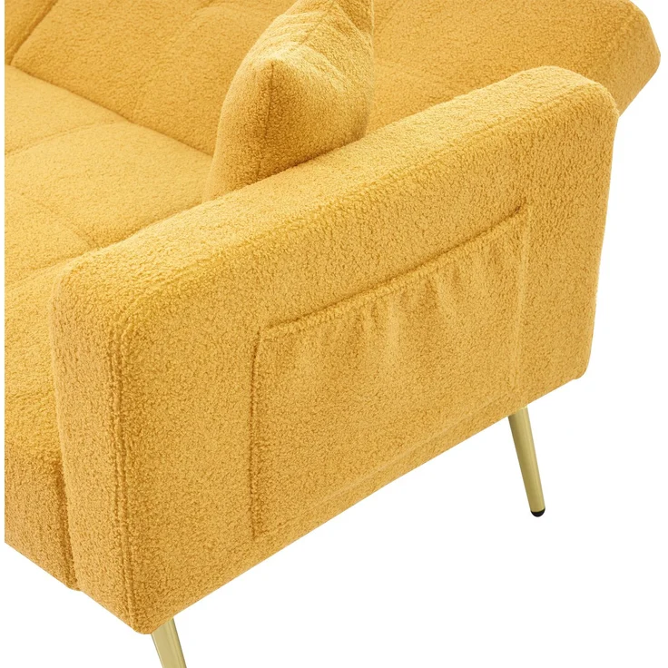2-Sitzer Schlafsofa B 175 x T 64 x H 72 cm aus Lammwollstoff mit Schlaffunktion – Bild 10