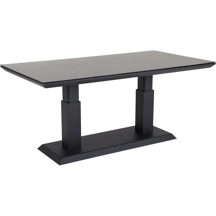 Gartencouchtisch Heis, aus Aluminium und Glas, modern, höhenverstellbar, schwarz – Bild 2