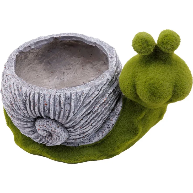 TrendLine Deko Pflanztopf Schnecke 36,5 x 23,5 x 26 cm grau grün