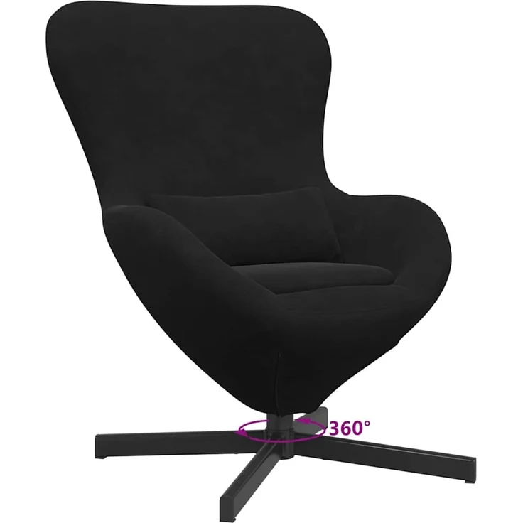 vidaXL Eiersessel Schwarz 63 x 73 x 90 cm Samt 42002762 – Bild 8