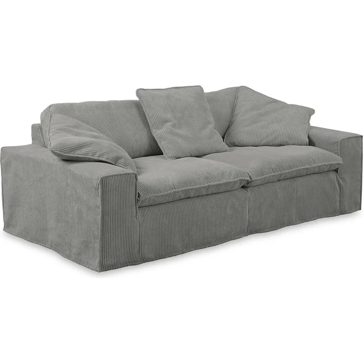 KAWOLA Sofa NETTA 4-Sitzer Bezug abziehbar Cord grau 90 x 116 x 258 cm – Bild 3