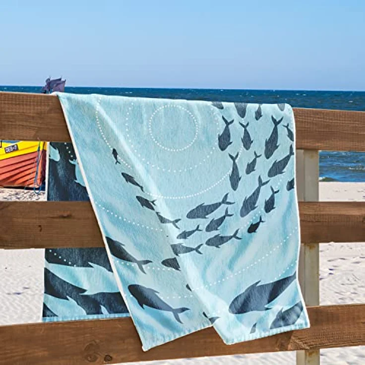 DecoKing Strandtücher Badetuch Handtuch Strandtuch XXL Badehandtuch Baumwolle, (1-St), Wendetuch – Bild 5