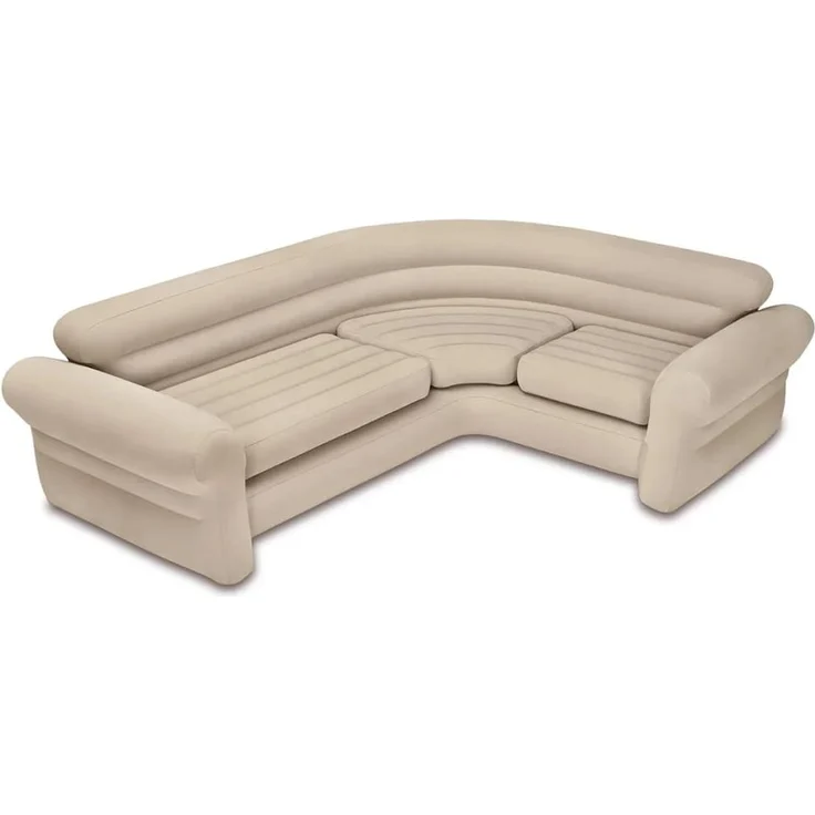 Intex 'Aufblasbares Ecksofa 257 x 203 x 76 cm', 2-in-1-Ventil, beige – Bild 4