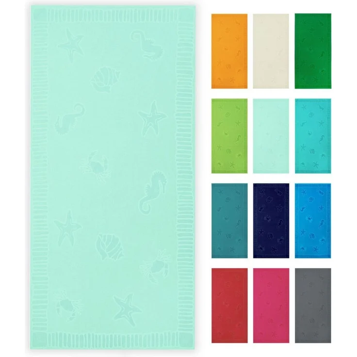 ZOLLNER Strandtuch, Frottier (1-St), 100 x 200 cm, 100% Baumwolle, vom Hotelwäschespezialisten – Bild 5