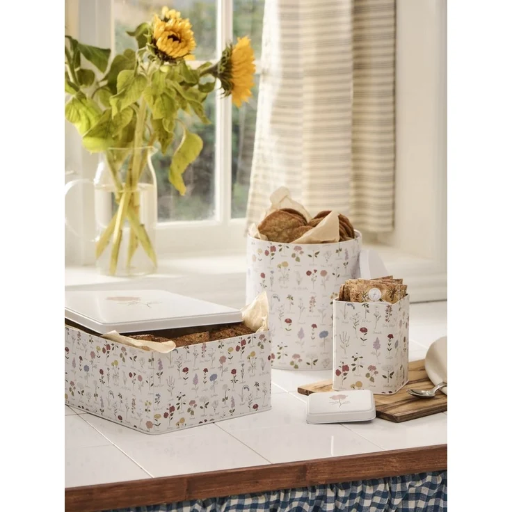 Ib Laursen - Vorratsdose Dose mit Deckel Blumenmuster 20x11x27cm Metall 32992-00 – Bild 2