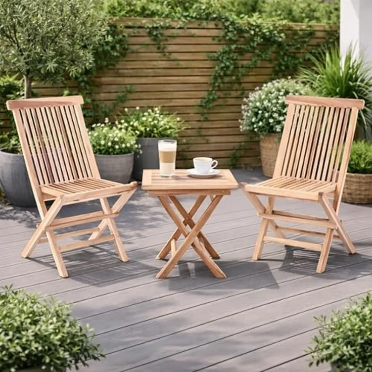 Raburg Gartentisch Beistelltisch Teakholz, 50 cm, wetterfestes Teak, langlebig, leicht & robust, UV-beständig & pflegeleicht – Bild 2