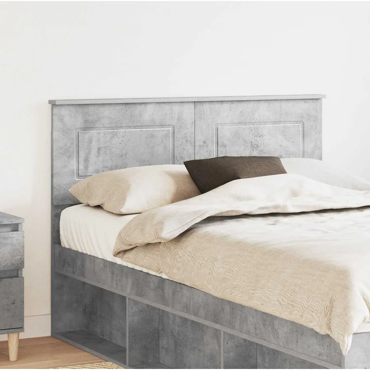 vidaXL Kopfteil Beton Grau Holzwerkstoff 90 x 138 x 3 cm – Bild 1