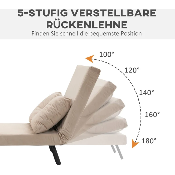 JARDJ Relaxsessel im Skandidesign, Liegesessel, Lesesessel, ink Kissen mit Knopfhefung, Beige,63*73*81cm – Bild 7
