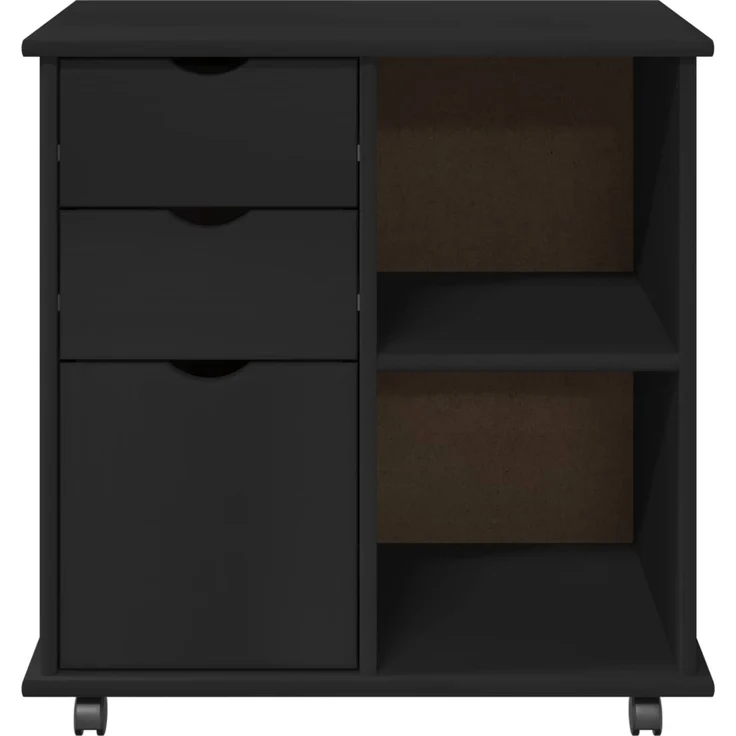 vidaXL Rollschrank MOSS 63,5 x 39 x 65,5 cm Massivholz Kiefer Schwarz 42028383 – Bild 5