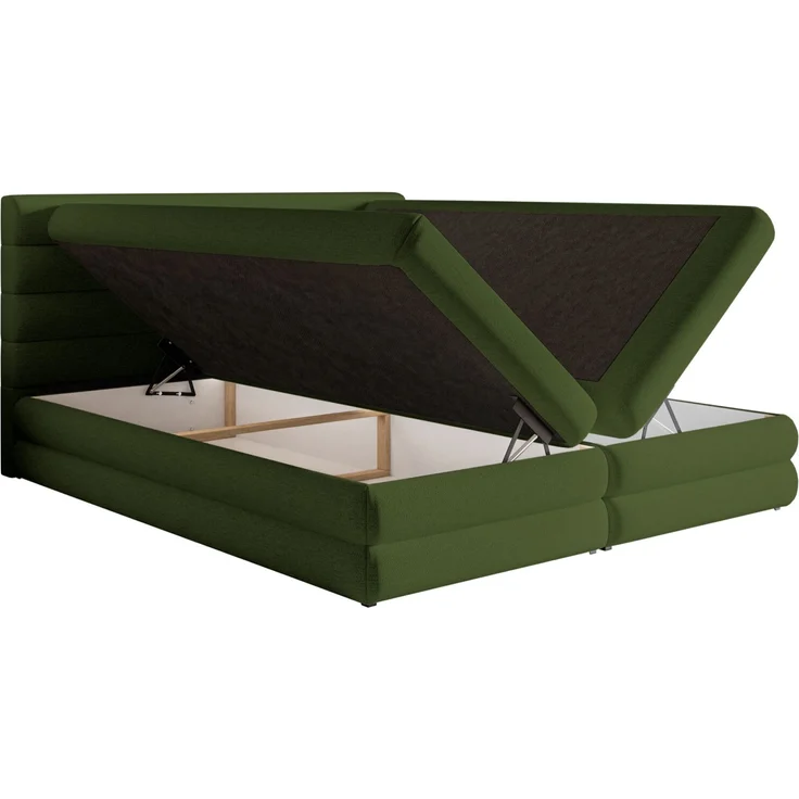 Selsey 'Alegre' Boxspringbett mit Bettkasten, olivgrün, 140x200 cm – Bild 4