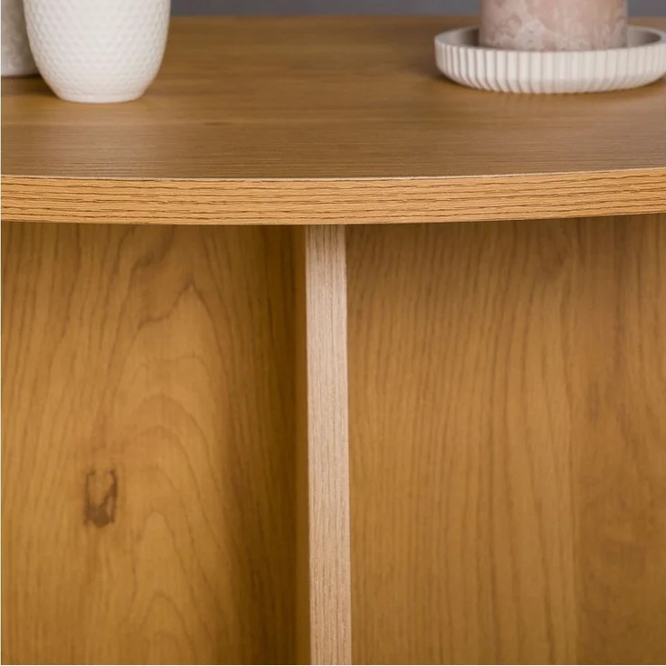 IDIMEX Couchtisch LAMESA, Runder Wohnzimmertisch, kleiner Beistelltisch japandi Wildeiche Dekor – Bild 3