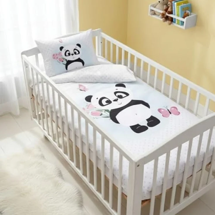 Babybettwäsche Set Panda 100 x 135 cm / 40 x 60 cm, 100% Baumwolle – Bild 2