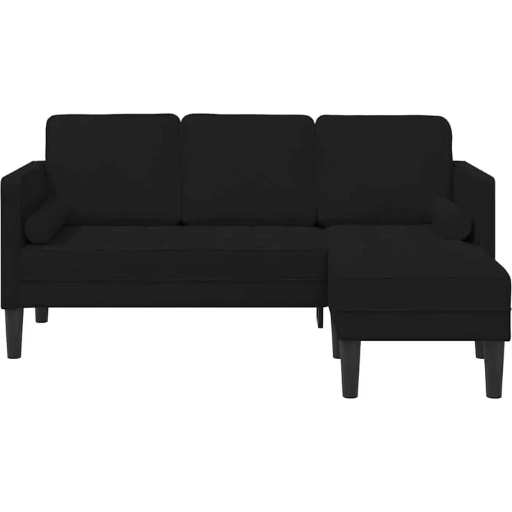 vidaXL Sofa Set mit Kissen Schwarz Polyester 42001931 – Bild 3