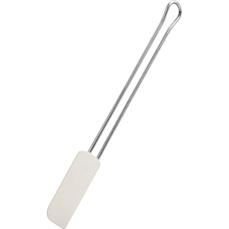Dr. Oetker Teigschaber 26cm, Küchenschaber aus Edelstahl mit Funktionsteil aus Silikon, zum Verstreichen und Ausschaben, (Farbe: weiß-silber), Menge: 1 Stück