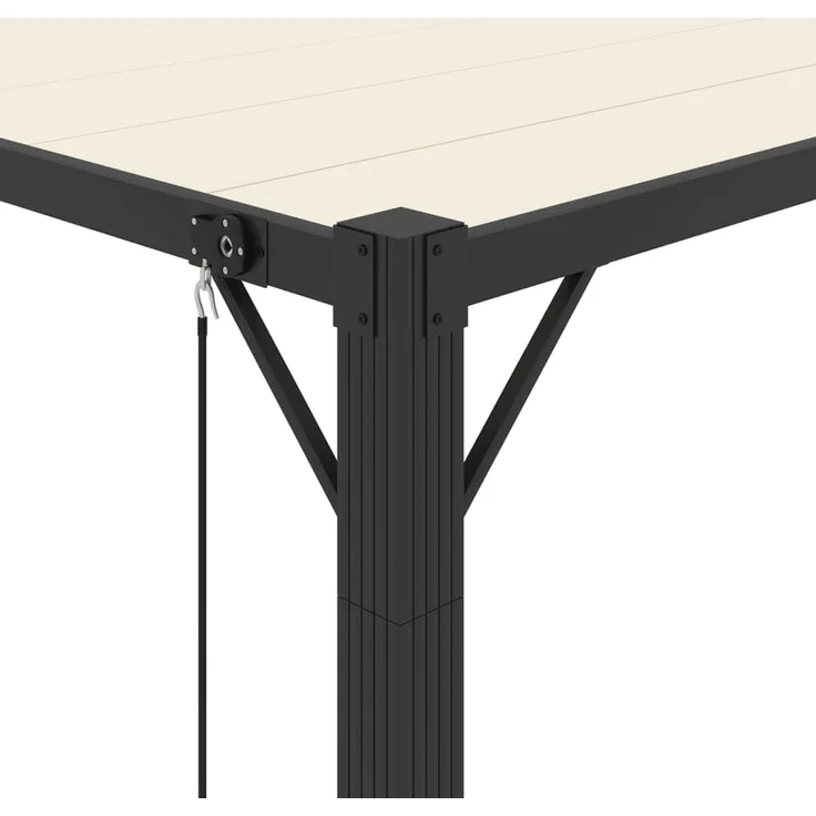 vidaXL Pergola mit Lamellendach 3x4 m Creme Stoff und Aluminium 313927 – Bild 7
