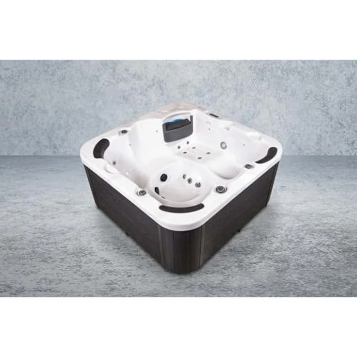 DEKO VERTRIEB BAYERN XXL Luxus SPA LED Whirlpool SET 200x200 für 6 Pers., Ozon, Thermoabdeckung, Plug & Play, Silber 2025 – Bild 2