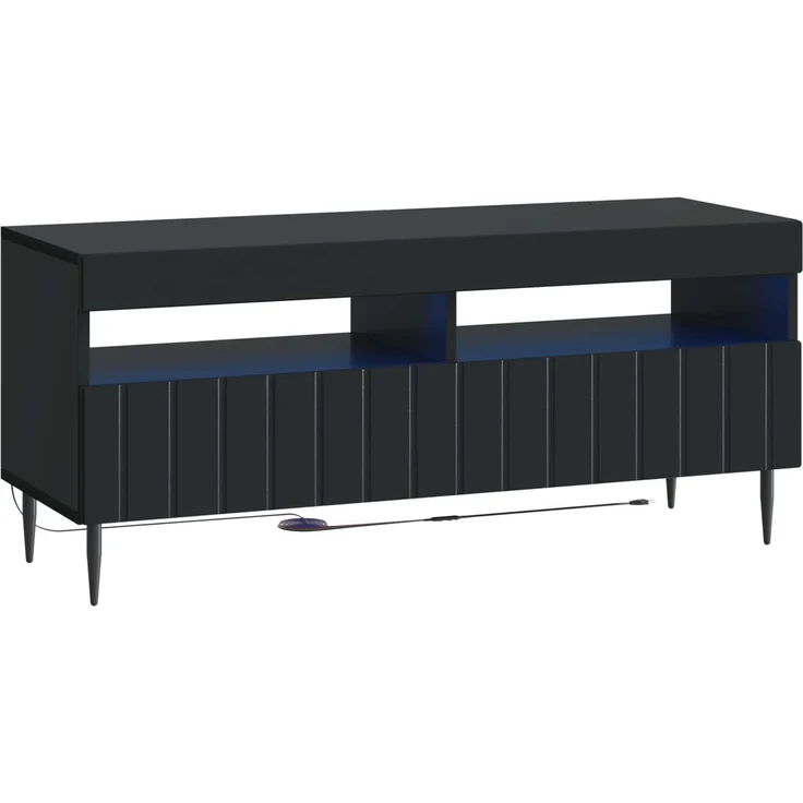 vidaXL 3-teiliges LED TV Regal ZWOLLE Schwarz Holzwerkstoff 3416513 – Bild 5